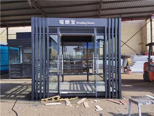 贵州内蒙古工厂吸烟亭玻璃吸烟室完工